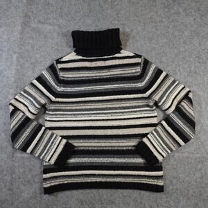 Vintage Eddie Bauer Sweater Womens Small Wool Blend Turtleneck Chunky Knit Wool
